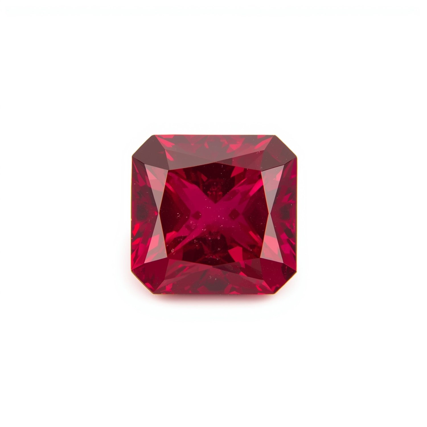 Red Jade 1PC Medium 9x9 MM Square Faceted Red Lustrous Semi Precious Loose Gemstone Main image