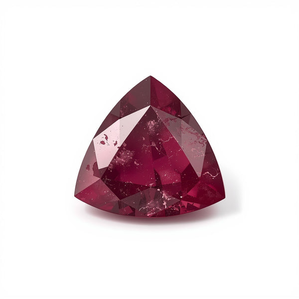 Red Jade 1PC Large 11x11 MM Triangle Faceted Red Fine Semi Precious Gems