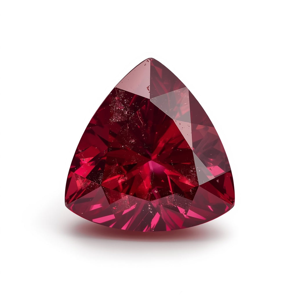 Red Jade 1PC Chunky 14x14 MM Triangle Faceted Red Genuine Semi Precious Loose Gemstones