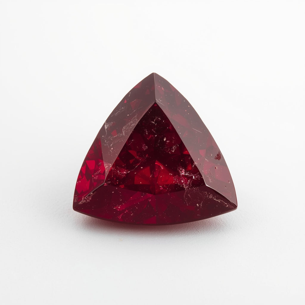 Red Jade 1PC Chunky 14x14 MM Triangle Faceted Red Genuine Semi Precious Loose Gemstones