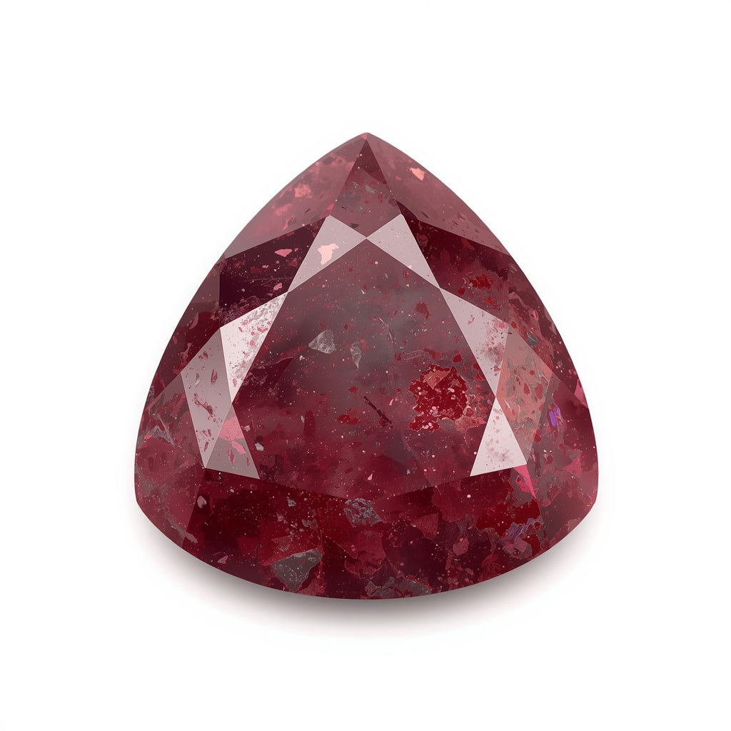 Red Jade 1PC Chunky 16x16 MM Triangle Faceted Red Pure Semi Precious Loose Gems