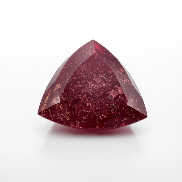 Red Jade 1PC Chunky 16x16 MM Triangle Faceted Red Pure Semi Precious Loose Gems