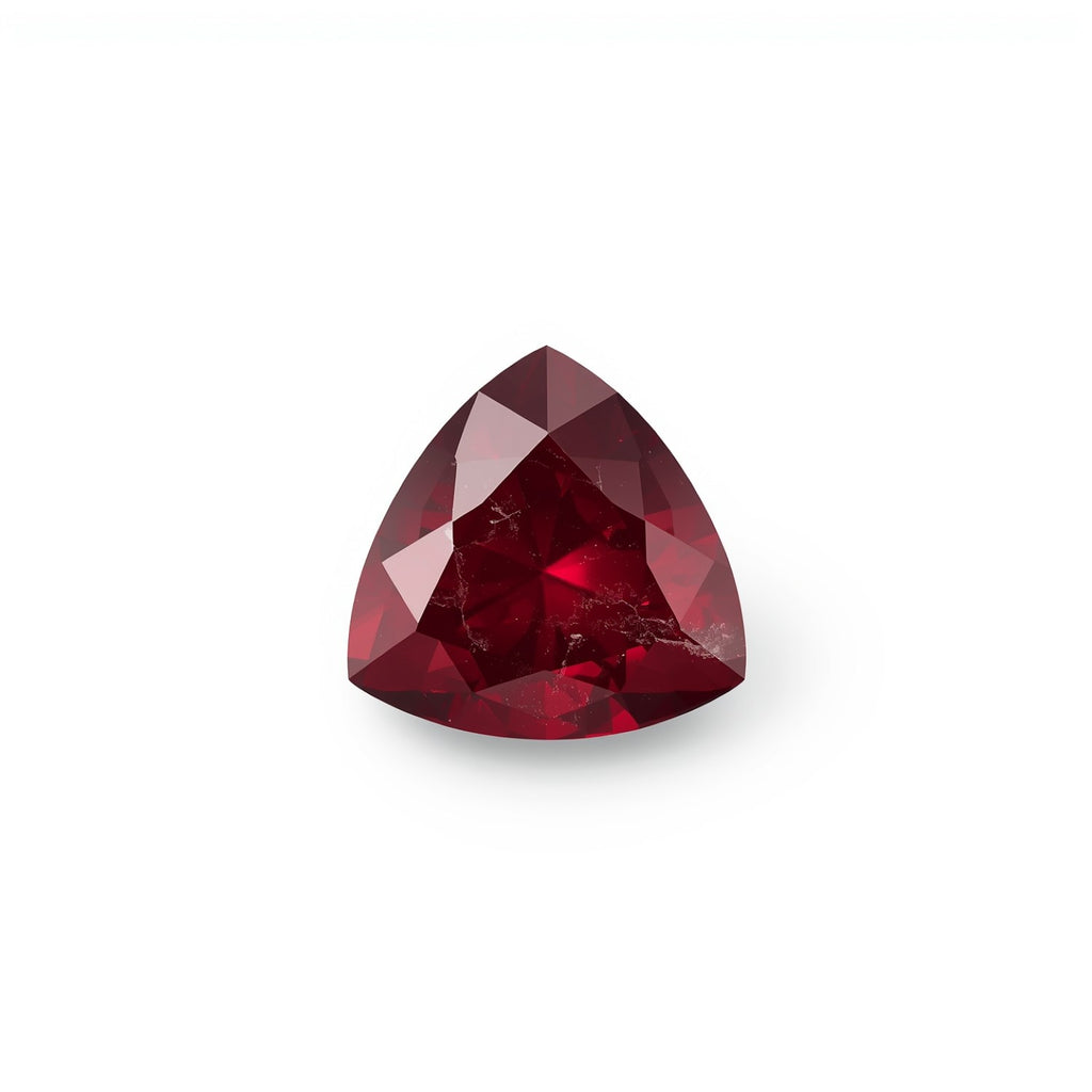 Red Jade 1PC Tiny 6x6 MM Triangle Faceted Red Polished Semi Precious Loose Gemstones