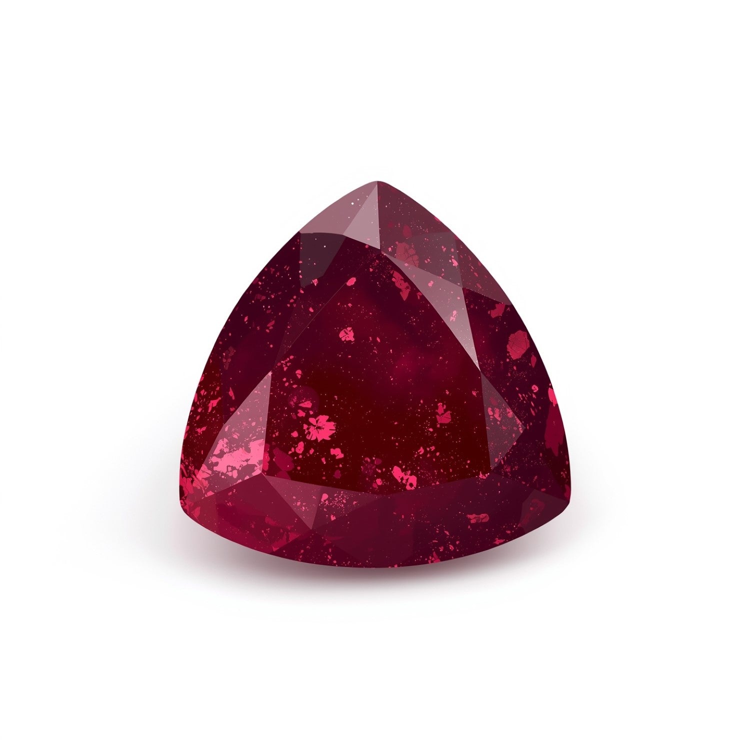 Red Jade 1PC Small 7x7 MM Triangle Faceted Red Splendid Semi Precious Gems メイン画像