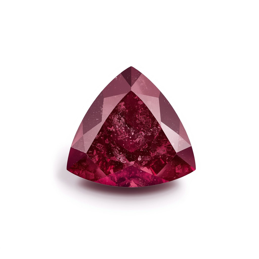 Red Jade 1PC Small 8x8 MM Triangle Faceted Red Luster Semi Precious Loose Gems