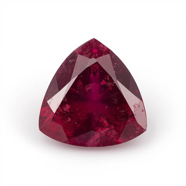 Red Jade 1PC Small 8x8 MM Triangle Faceted Red Luster Semi Precious Loose Gems