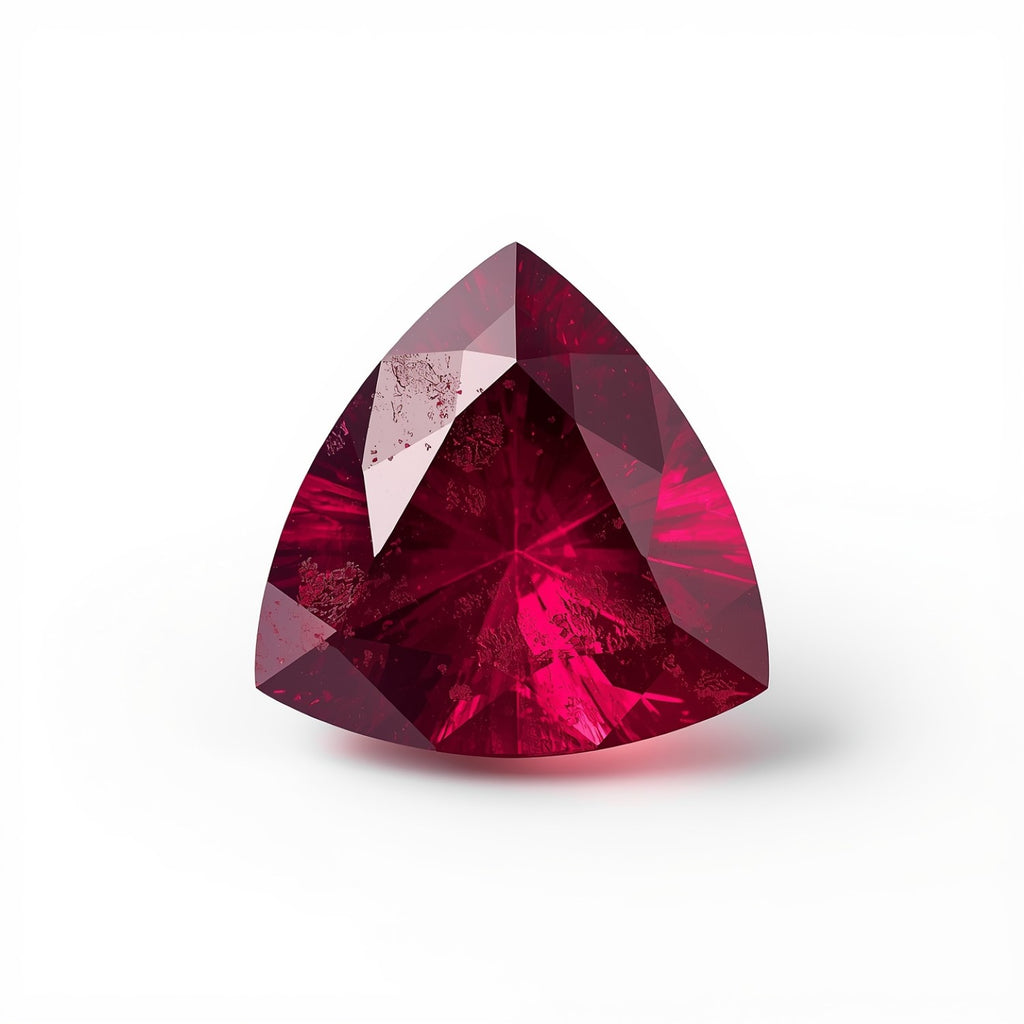 Red Jade 1PC Medium 9x9 MM Triangle Faceted Red Lustrous Semi Precious Loose Gemstone