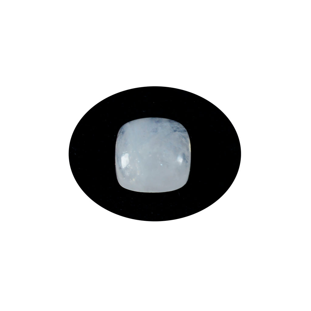 Rainbow Moonstone 1PC Large 10x10 MM Cushion Cabochon White Lustrous semi Precious Gems