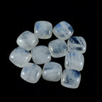 Rainbow Moonstone 1PC Medium 9x9 MM Cushion Cabochon White Luster semi Precious Precious Gemstone