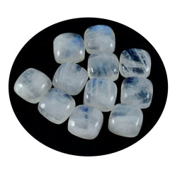 Rainbow Moonstone 1PC Tiny 6x6 MM Cushion Cabochon White Sparkling semi Precious Loose Gemstone