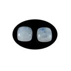 Rainbow Moonstone 1PC Medium 9x9 MM Cushion Cabochon White Luster semi Precious Precious Gemstone