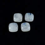 Rainbow Moonstone 1PC Tiny 6x6 MM Cushion Cabochon White Sparkling semi Precious Loose Gemstone