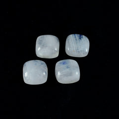Rainbow Moonstone 1PC Medium 9x9 MM Cushion Cabochon White Luster semi Precious Precious Gemstone