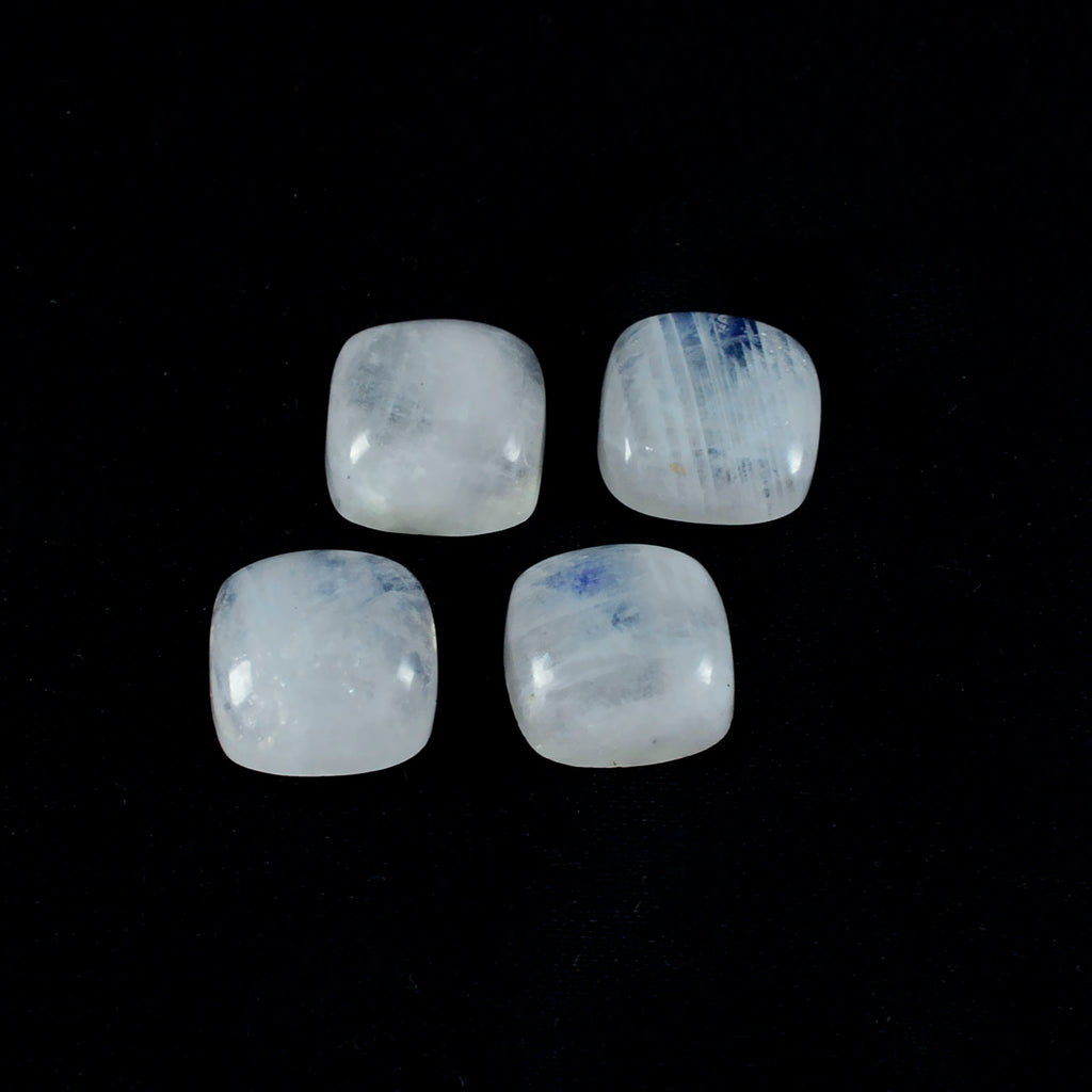 Rainbow Moonstone 1PC Small 7x7 MM Cushion Cabochon White Polished semi Precious Loose Gemstones
