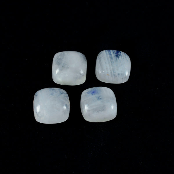 Rainbow Moonstone 1PC Small 7x7 MM Cushion Cabochon White Polished semi Precious Loose Gemstones