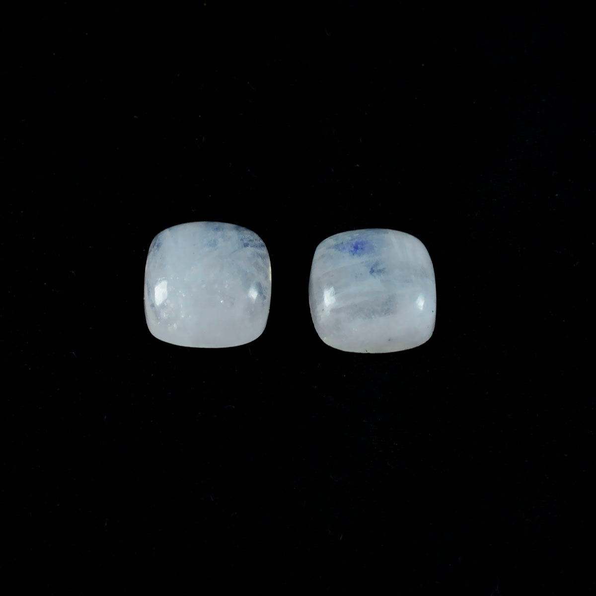 Rainbow Moonstone 1PC Small 7x7 MM Cushion Cabochon White Polished semi Precious Loose Gemstones Hoofdafbeelding
