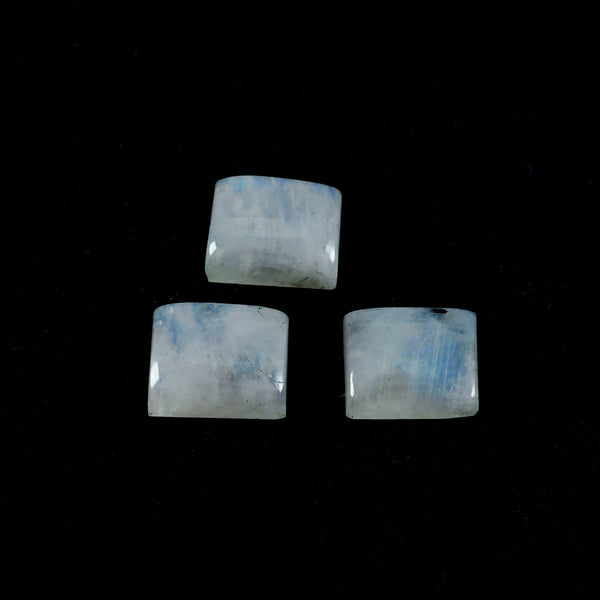 Rainbow Moonstone 1PC Large 9x11 MM Emerald Cabochon White Sparkling semi Precious Gems