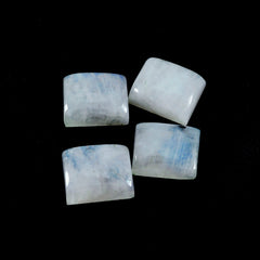 Rainbow Moonstone 1PC Small 6x9 MM Emerald Cabochon White Superior semi Precious Loose Gemstone