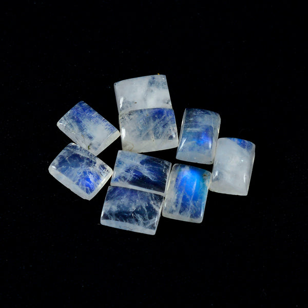 Rainbow Moonstone 10PC Tiny 3x5 MM Emerald Cabochon White Fine semi Precious Semi Precious Gemstone