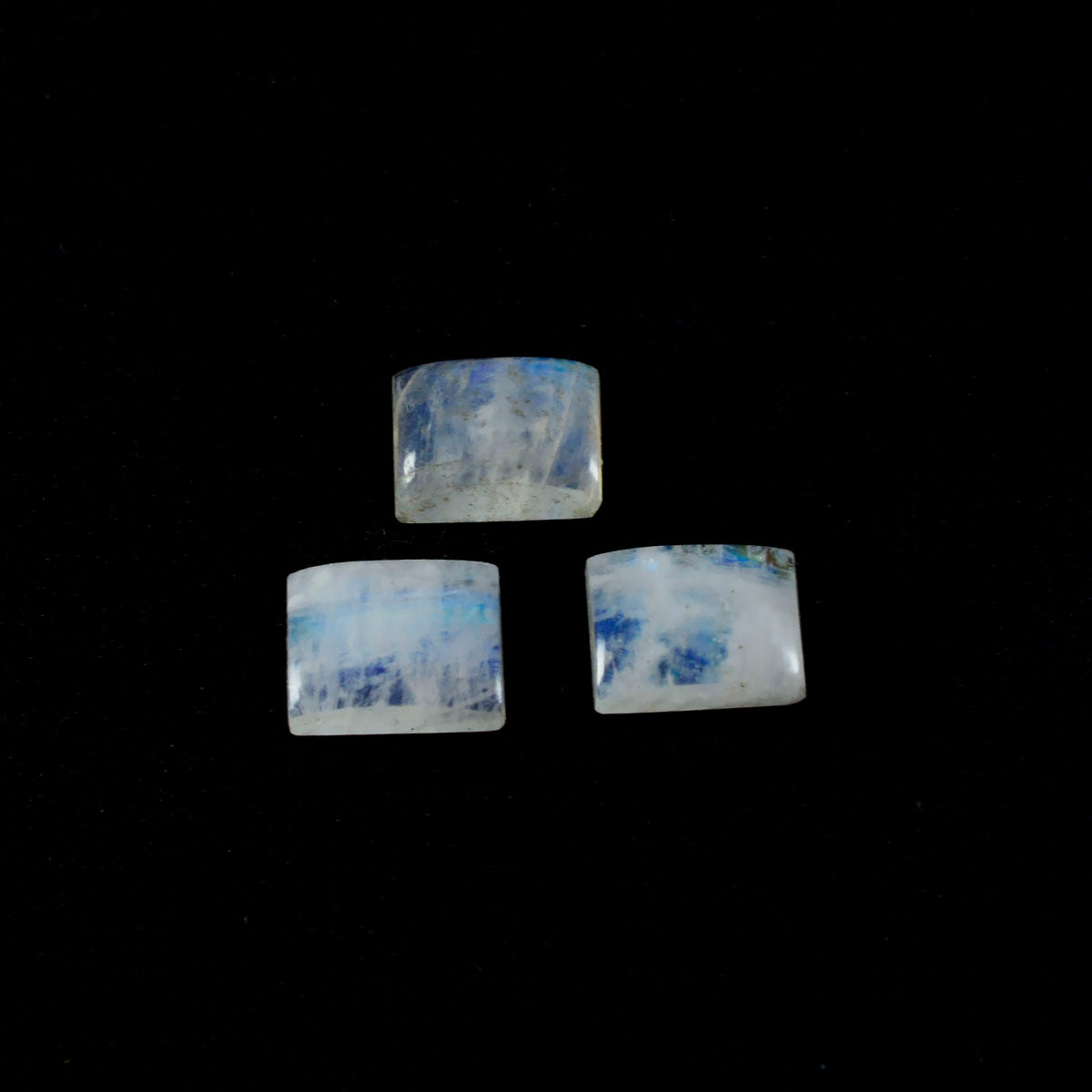Rainbow Moonstone 10PC Tiny 4x6 MM Emerald Cabochon White High Quality semi Precious Precious Gemstone