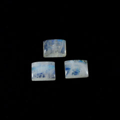Rainbow Moonstone 10PC Tiny 4x6 MM Emerald Cabochon White High Quality semi Precious Precious Gemstone