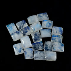 Rainbow Moonstone 1PC Tiny 5x7 MM Emerald Cabochon White Natural semi Precious Gems