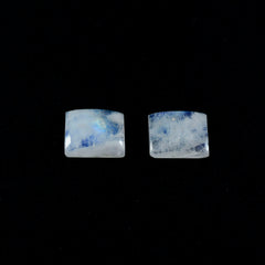 Rainbow Moonstone 1PC Medium 8x10 MM Emerald Cabochon White Brilliant semi Precious Precious Gemstone