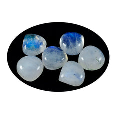 Rainbow Moonstone 1PC Large 11x11 MM Heart Cabochon White Sparkling semi Precious Loose Gemstone