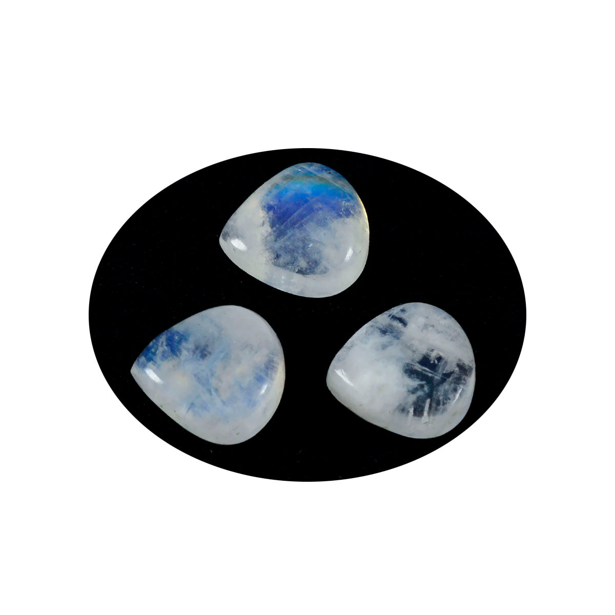 Rainbow Moonstone 1PC Large 11x11 MM Heart Cabochon White Sparkling semi Precious Loose Gemstone Secondary image