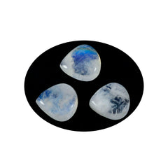 Rainbow Moonstone 1PC Large 11x11 MM Heart Cabochon White Sparkling semi Precious Loose Gemstone