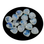 Rainbow Moonstone 1PC Medium 9x9 MM Heart Cabochon White Fiery semi Precious Gems