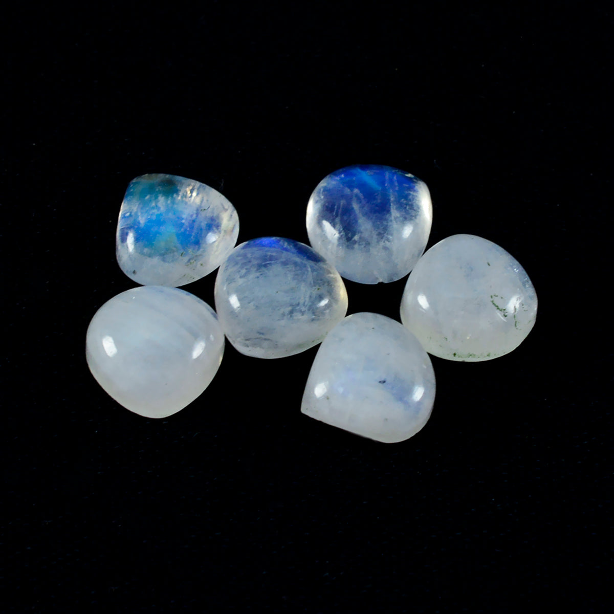 Rainbow Moonstone 10PC Tiny 5x5 MM Heart Cabochon White Natural semi Precious Loose Gemstone