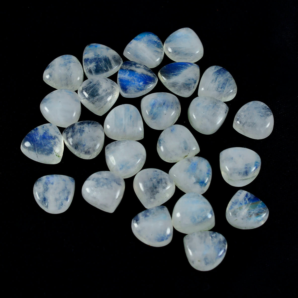 Rainbow Moonstone 10PC Tiny 4x4 MM Heart Cabochon White High Quality semi Precious Loose Gems