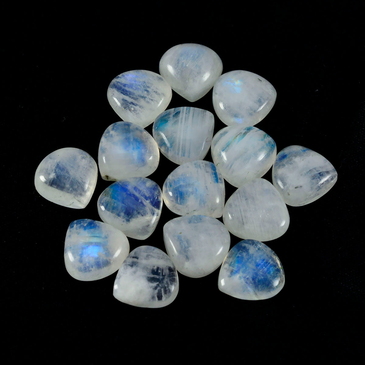Rainbow Moonstone 10PC Tiny 5x5 MM Heart Cabochon White Natural semi Precious Loose Gemstone Huvudsaklig produktbild