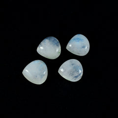 Rainbow Moonstone 1PC Tiny 6x6 MM Heart Cabochon White Genuine semi Precious Loose Gemstones