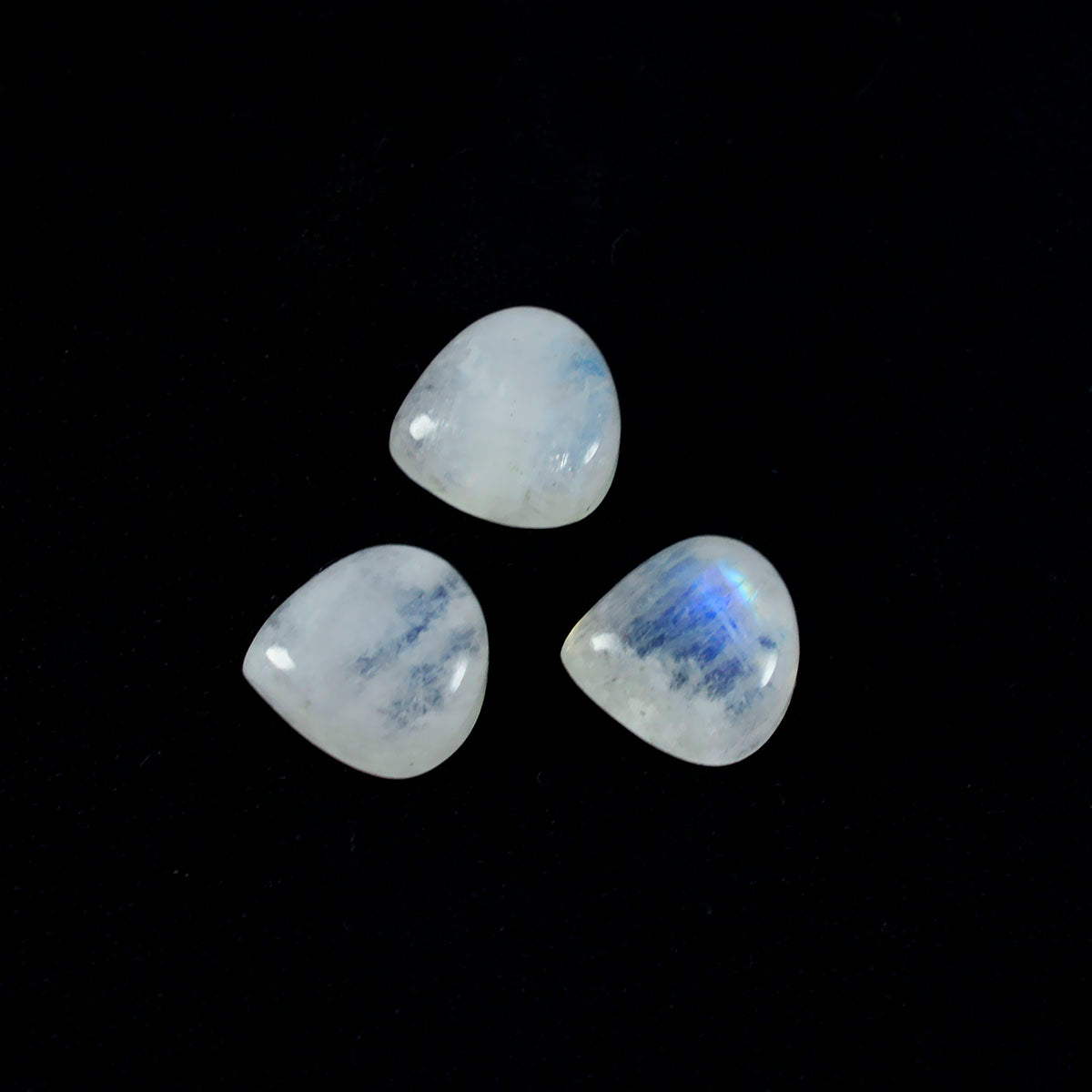 Rainbow Moonstone 1PC Small 7x7 MM Heart Cabochon White Superior semi Precious Semi Precious Gemstone