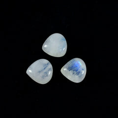 Rainbow Moonstone 1PC Small 7x7 MM Heart Cabochon White Superior semi Precious Semi Precious Gemstone