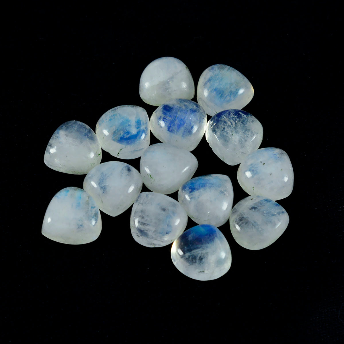Rainbow Moonstone 1PC Small 8x8 MM Heart Cabochon White Pure semi Precious Precious Gemstone