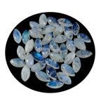 Rainbow Moonstone 1PC Small 6x12 MM Marquise  Cabochon White Fine semi Precious Semi Precious Gemstone