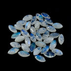 Rainbow Moonstone 1PC Small 5x10 MM Marquise  Cabochon White Shine semi Precious Loose Gemstones