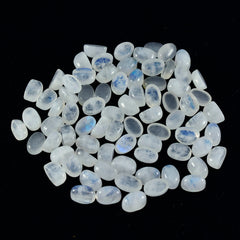 Rainbow Moonstone 1PC Small 7x9 MM Oval Cabochon White Splendid semi Precious Gems