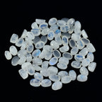 Rainbow Moonstone 10PC Tiny 4x6 MM Oval Cabochon White Fiery semi Precious Loose Gemstone