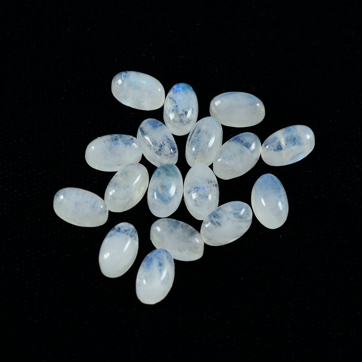 Rainbow Moonstone 1PC Tiny 5x7 MM Oval Cabochon White Brilliant semi Precious Loose Gemstones Hoofdafbeelding