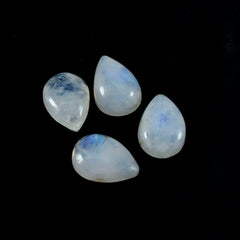 Rainbow Moonstone 1PC Small 6x9 MM Pear Cabochon White Fine semi Precious Semi Precious Gemstone