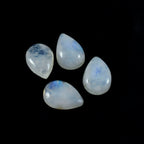 Rainbow Moonstone 1PC Small 7x9 MM Pear Cabochon White High Quality semi Precious Precious Gemstone