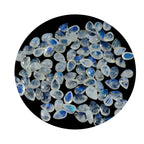 Rainbow Moonstone 10PC Tiny 3x5 MM Pear Cabochon White Splendid semi Precious Gems
