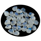 Rainbow Moonstone 10PC Tiny 4x6 MM Pear Cabochon White Luster semi Precious Loose Gems