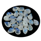 Rainbow Moonstone 1PC Small 6x9 MM Pear Cabochon White Fine semi Precious Semi Precious Gemstone