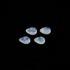 Rainbow Moonstone 1PC Tiny 5x7 MM Pear Cabochon White Lustrous semi Precious Loose Gemstone