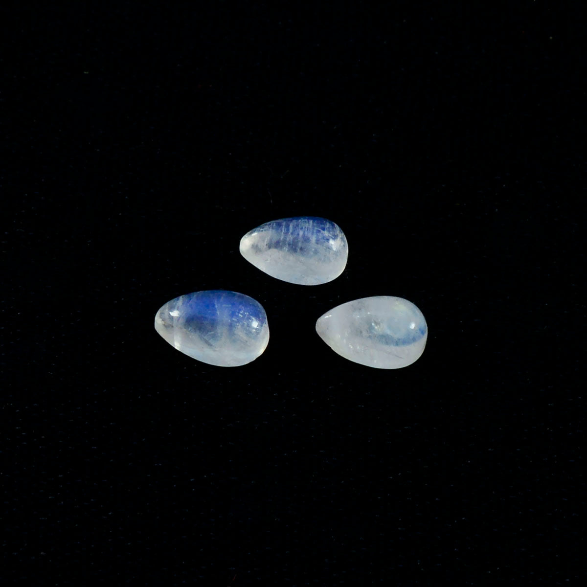 Rainbow Moonstone 1PC Small 6x9 MM Pear Cabochon White Fine semi Precious Semi Precious Gemstone Hoofdafbeelding